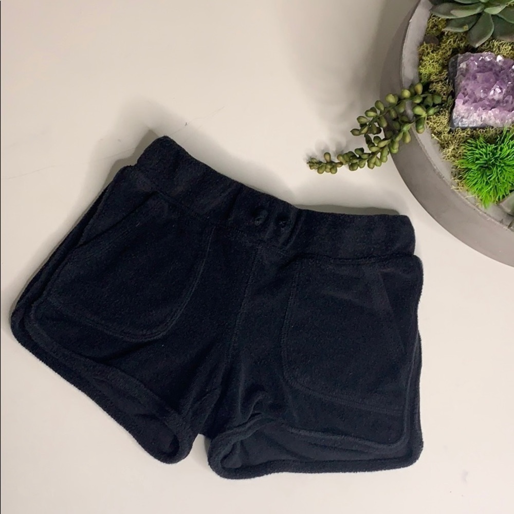 Wonder Nation Black Terry cloth active shorts kids small size 6